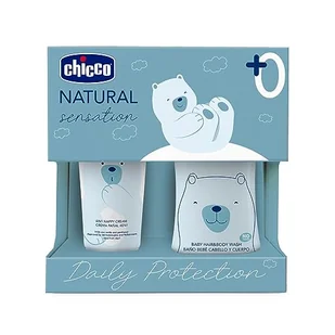CHICCO Zestaw kosmetyków Natural Sensation z łazienką szampon bez łez 200 ml i ciasto kojące 100 ml dla dzieci, zestaw zmian, pomysł na prezent - Kosmetyki kąpielowe dla dzieci - miniaturka - grafika 1