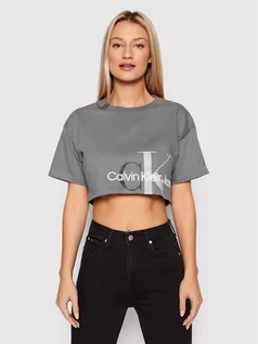 Koszulki i topy damskie - Calvin Klein Jeans T-Shirt J20J217907 Szary Oversize - grafika 1