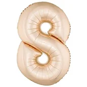 Balony i akcesoria - GoDan Balon foliowy cyfra 8, 34", szampańska FG-C85RZ8 - miniaturka - grafika 1