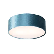 Oprawy, klosze i abażury - QAZQA Lampa sufitowa niebieska 30 cm ze złotym wnętrzem - Drum - miniaturka - grafika 1