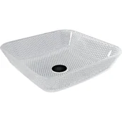 Umywalki - Mexen Mika szklana umywalka nablatowa 40 x 40 cm, transparent - 24104000 - miniaturka - grafika 1