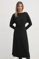 Sukienki - Calvin Klein sukienka kolor czarny midi rozkloszowana K20K207893 - miniaturka - grafika 1