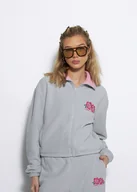 Kurtki damskie - Polarowa bluza rozpinana rose szara - miniaturka - grafika 1