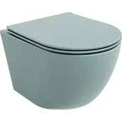 Miski WC - Mexen Lena Miska Wc Rimless Z Deską Wolnoopadającą Slim, Duroplast, Zielona Jasna Mat - 30224048 - miniaturka - grafika 1