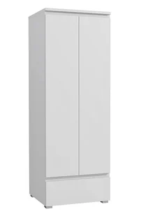 Klasyczna biała szafa z drążkiem i szufladą K8-T02 - Szafy Klasyczna biała szafa z drążkiem i szufladą K8-T02 - Szafy - miniaturka - grafika 1