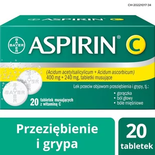 Bayer Aspirin C 20 szt. - Przeziębienie i grypa - miniaturka - grafika 1