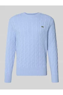 Sweter z dzianiny o kroju regular fit z czystej wełny - Lacoste - Swetry męskie - miniaturka - grafika 1