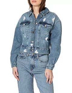ONLY Destroyed damska kurtka dżinsowa, niebieski (medium blue denim), L - Kurtki damskie - miniaturka - grafika 1