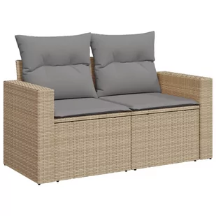 Sofa ogrodowa z poduszkami, 2-osobowa, beż, polirattan Lumarko! - Sofy ogrodowe - miniaturka - grafika 3