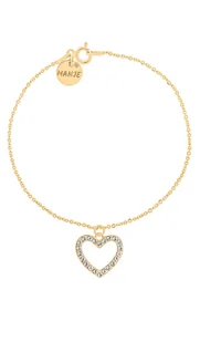 Pozłacana bransoletka z sercem i kryształkami - Bransoletki - miniaturka - grafika 1