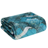 Narzuty - Eurofirany Euro Firany Narzuta 220 x 240 Velvet Lotos2 Turkus+Złoty 1223906 - miniaturka - grafika 1