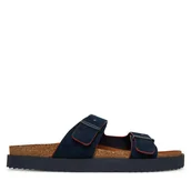 Klapki i japonki męskie - Klapki Tommy Hilfiger Cork Adjustable Suede Sandal FM0FM05869 Granatowy - miniaturka - grafika 1