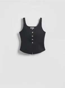 Reserved - Kamizelka z ozdobnymi guzikami - czarny - Marynarki i żakiety damskie - miniaturka - grafika 1