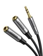 Kable - UGREEN Rozdzielacz audio AUX kabel jack 3,5 mm 20cm szary) - miniaturka - grafika 1