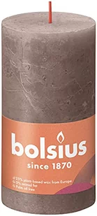 Bolsius Świece pieńkowe Shine, 6 szt., 130x68 mm, rustykalny taupe Sfeerpunt - Świece - miniaturka - grafika 1