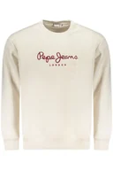 Bluzy męskie - PEPE JEANS BIAŁA BLUZA MĘSKA Z ROZPINANYM NA ZAMEK - miniaturka - grafika 1