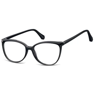 Okulary zerówki Kocie oczy oprawki korekcyjne medium AM67 czarne - Okulary korekcyjne, oprawki, szkła - miniaturka - grafika 1