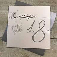 Kartki okolicznościowe i zaproszenia - WHITE COTTON CARDS BIAŁA BAWEŁNA CARDS LLN18GD 'Granddaughter You Just Sparkle 45 cm Ręcznie wykonana kartka z 18 urodzinami LLN18GD - miniaturka - grafika 1