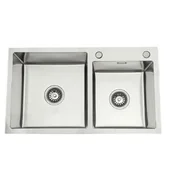 Zlewozmywaki - Stellman Zlewozmywak stalowy dwu komorowy STEEL 7845 (OUTLET 2) - miniaturka - grafika 1