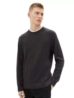 Swetry męskie - TOM TAILOR Denim sweter męski, 29476 - Coal Grey, XXL - grafika 1