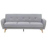 Sofy i kanapy - Sofa rozkładana 3-osobowa szara FLORLI - miniaturka - grafika 1
