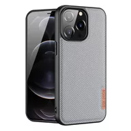 Etui i futerały do telefonów - Dux Ducis Fino etui pokrowiec pokryty nylonowym materiałem iPhone 13 Pro szary - miniaturka - grafika 1
