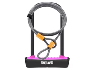 Onguard Zapięcie rowerowe NEON 8154PN U-LOCK - 115mm 230mm - uchwyt + 2 x Klucze + linka 10mm 120cm różowe (NEW) A-ONG-8154PN - Zabezpieczenia do roweru - miniaturka - grafika 1