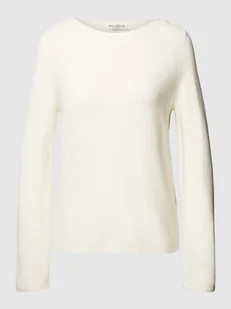 Sweter z dzianiny w jednolitym kolorze - Swetry damskie - miniaturka - grafika 1