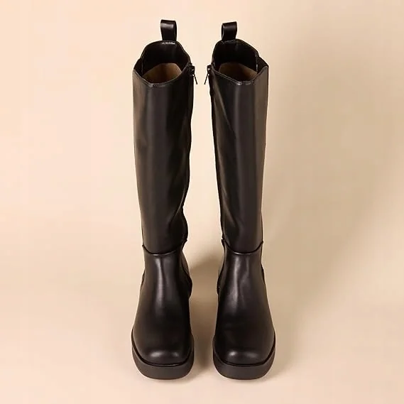 AMAZON ESSENTIALS CZARNE KLASYCZNE KOZAKI Z GUMOWYM BOKIEM 39 16LA