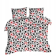 Pościel - pościel bawełna lux 200x200 + 2 poszewka B 285 piłki red - miniaturka - grafika 1