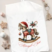 Okrycia kąpielowe dla dzieci - Świąteczny RĘCZNIK z imieniem dla dziecka Konik na Biegunach - miniaturka - grafika 1