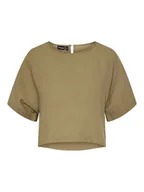 Koszulki i topy damskie - Pieces Koszulka w kolorze khaki - miniaturka - grafika 1