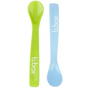 B.box silikonowe łyżeczki zielono-niebieskie 2 sztuki [BB00701] 1149497 - Sztućce dla dzieci - miniaturka - grafika 1