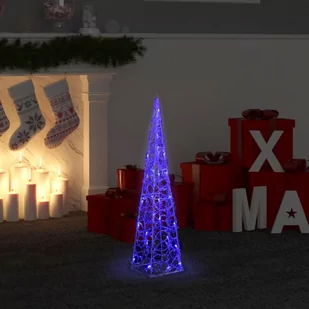vidaXL vidaXL Stożek dekoracyjny, akrylowy, niebieski, LED, 60 cm - Oświetlenie świąteczne - miniaturka - grafika 1