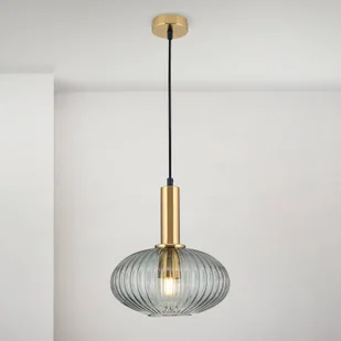 ORION Lampa wisząca Carneval, antyczny mosiądz/dymny szary, Ø 25 cm, szkło - Lampy sufitowe - miniaturka - grafika 1