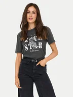Koszulki i topy damskie - ONLY T-Shirt Lucy 15346786 Szary Regular Fit - miniaturka - grafika 1