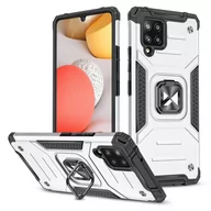 Etui i futerały do telefonów - Wozinsky Ring Armor pancerne hybrydowe etui pokrowiec + magnetyczny uchwyt Samsung Galaxy A42 5G srebrny - miniaturka - grafika 1