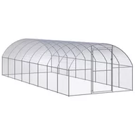 Akcesoria do hodowli zwierząt - shumee shumee Klatka zewnętrzna dla kurcząt 3x8x2 m stal galwanizowana - miniaturka - grafika 1