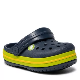 Buty dla chłopców - Klapki Crocs - Crocband Clog K 204537 Navy/Volt Green - grafika 1
