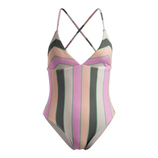 Damski Strój kąpielowy jednoczęściowy ROXY VISTA STRIPE ONE PIECE ERJX103639-GNY3 – Wielokolorowy - Stroje kąpielowe - miniaturka - grafika 1