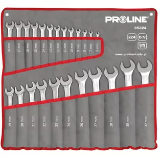 Proline KLUCZE OCZKOWO-płaski ILOŚĆ 24 6-32mm DIN 3113 CrV 35324 - Klucze i nasadki - miniaturka - grafika 3