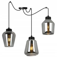 Lampy sufitowe - Lampa sufitowa wisząca modern Spider Rijeka 3xE27 klosz różnokształtny grafitowy Light Home LH - miniaturka - grafika 1