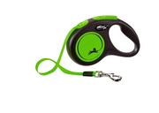Smycze dla psów - FLEXI Smycz automatyczna S New Neon taśma 5m zielona - miniaturka - grafika 1