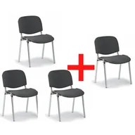 Fotele i krzesła biurowe - Antares Krzesło konferencyjne VIVA chrom 3+1 GRATIS, szare 280584 - miniaturka - grafika 1