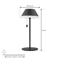 Lampy stojące - Lindby Lampa stołowa LED Ilvi, czarna, aluminium, Ø 17,5 cm - miniaturka - grafika 1