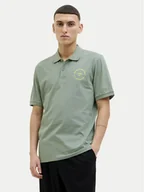 Koszulki męskie - Jack&Jones Polo Simon 12269299 Zielony Regular Fit - miniaturka - grafika 1
