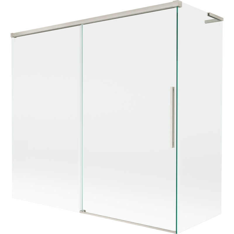 Mexen Rox L parawan nawannowy 2-skrzydłowy rozsuwany 170 + 80 x 150 cm, transparent, nikiel szczotkowany - 8C9L-170-080-97-00