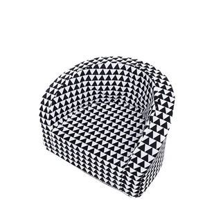 MISIOO Fotel, czarne trójkąty, smart (bawełna) - Krzesła obrotowe dla dzieci - miniaturka - grafika 1