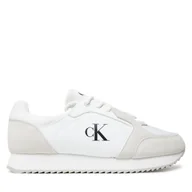 Sneakersy męskie - Sneakersy Calvin Klein Jeans Retro Runner Sock Lace Up Ny-Su YM0YM01326 Biały - miniaturka - grafika 1