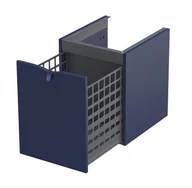 Szafki łazienkowe - Oristo Szafka wisząca boczna niska SIENA 40 cm z koszem, GRANATOWY MAT OR45-SN1S-40-14 - miniaturka - grafika 1